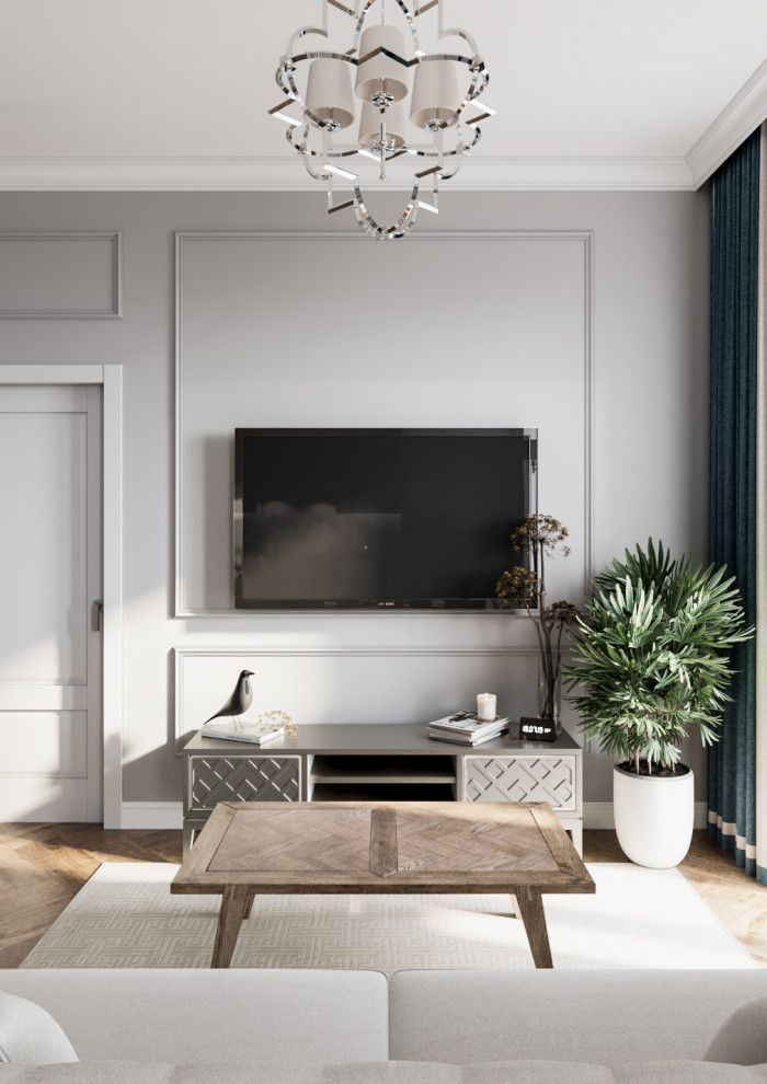 Дизайн квартиры неоклассике с элементами американской классики