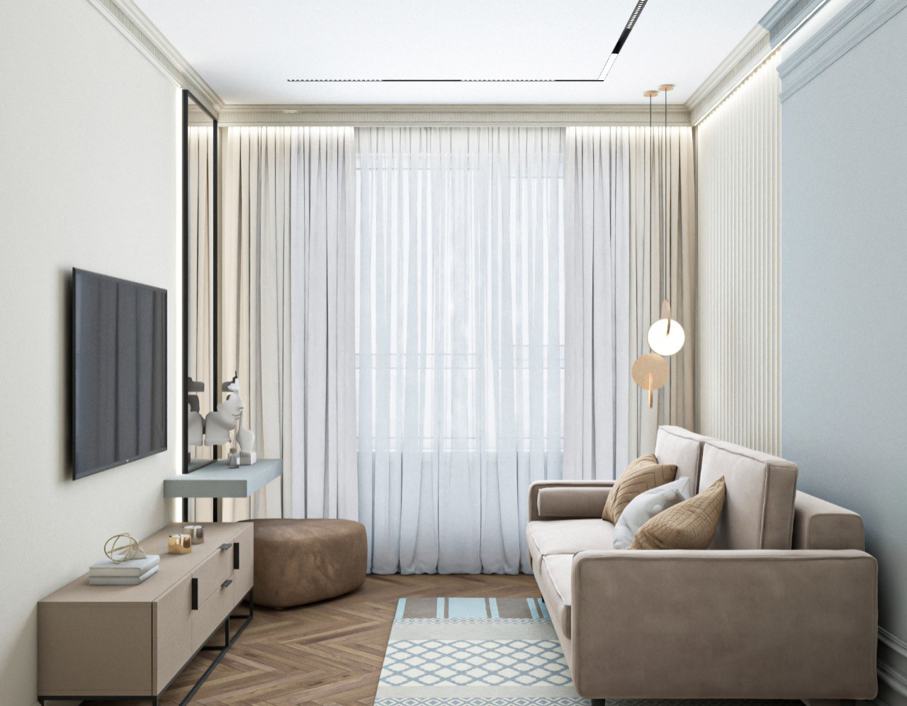 Просторная квартира с гостевой в классическом стиле