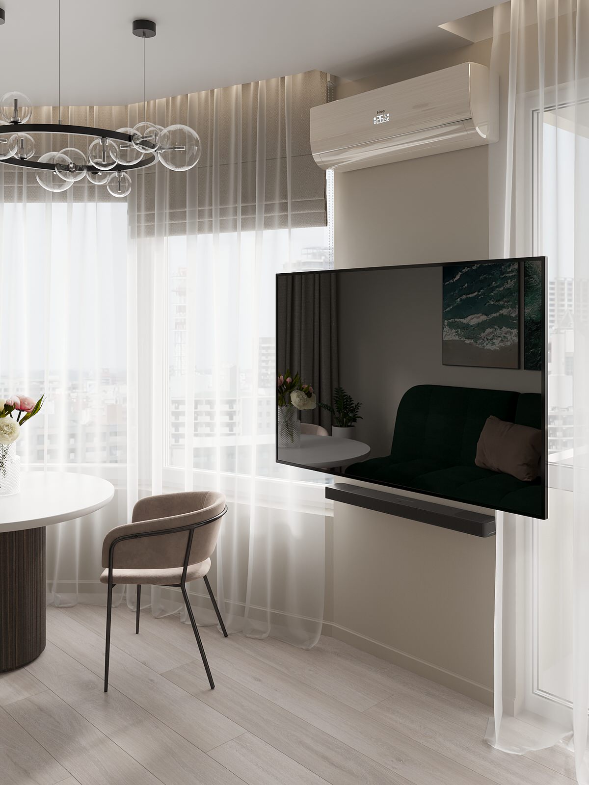 Совмещенная кухня-гостиная