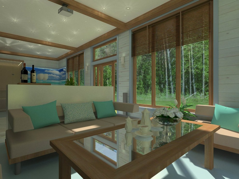 Обложка проекта: Дизайн комнаты отдыха с сауной и бассеином