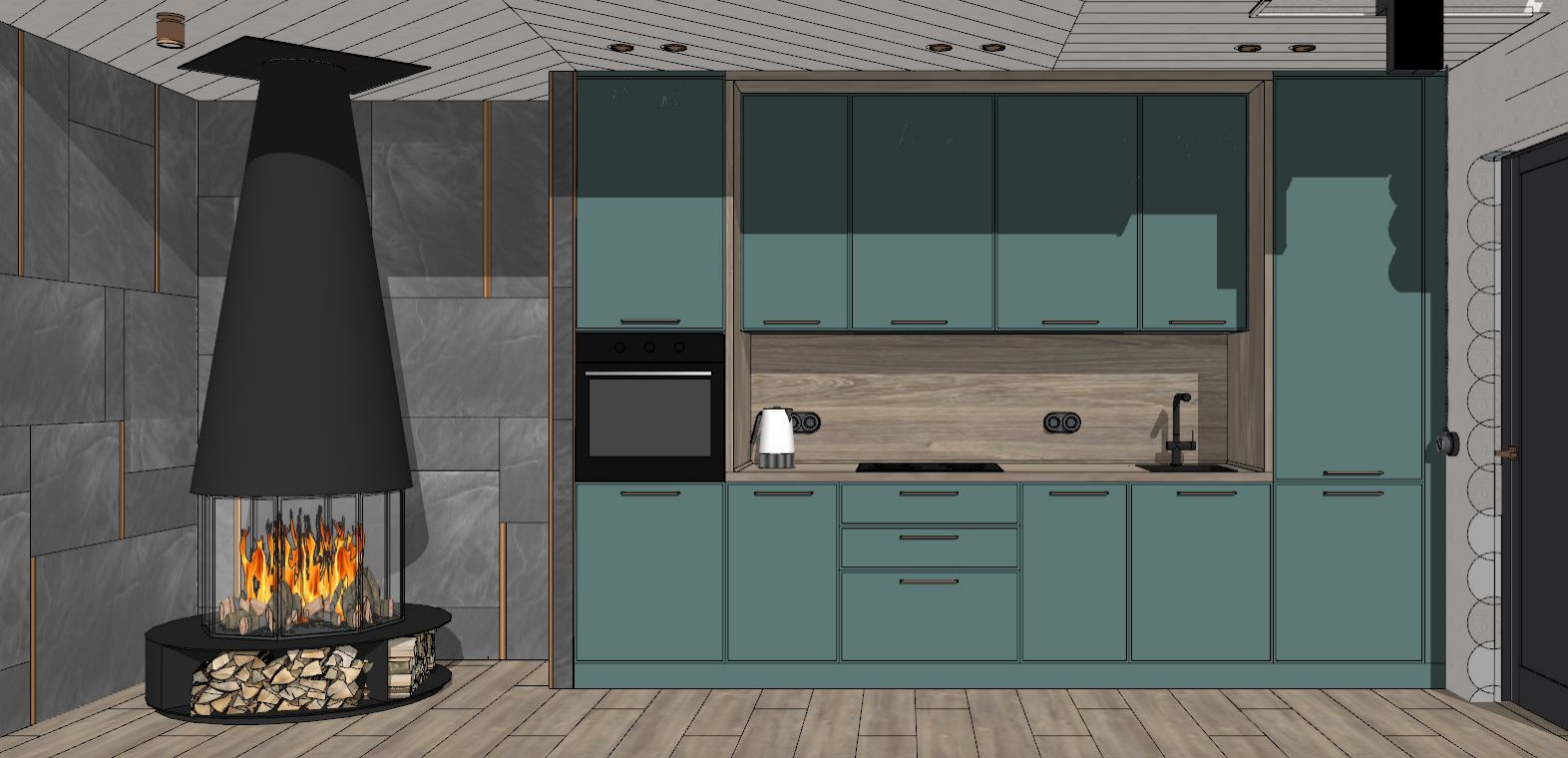 Визуализация частного дома из бруса в ДНТ "Лакипарк"