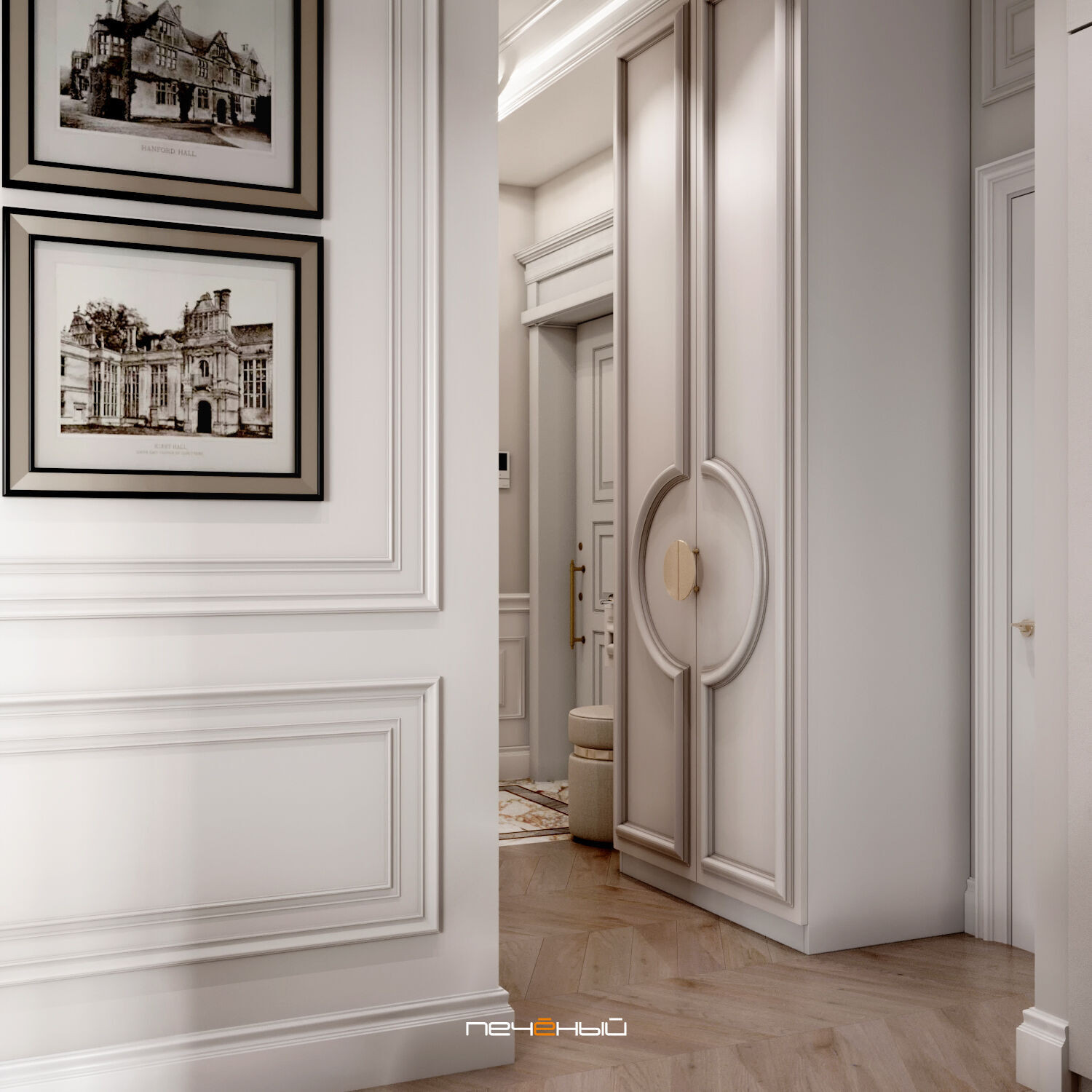 2025 Дизайн 3-комнатной квартиры 90 м² в классическом стиле, Москва, ЖК Остров