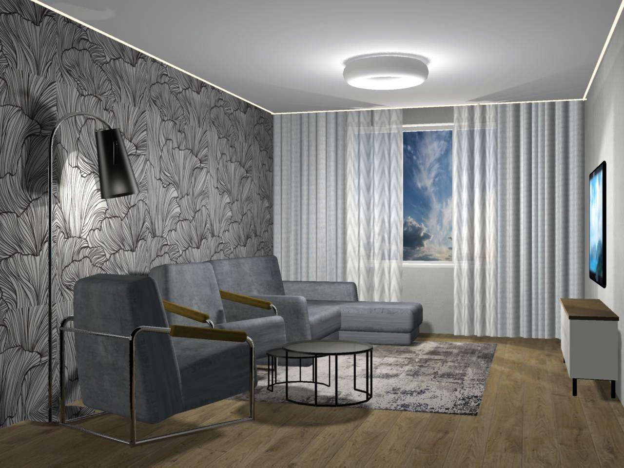 Проект квартиры в современном стиле с элементами лофта