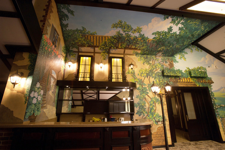 дворик/Прованс /биллиардная/ барная стойка/дуб. Роспись/альфрея/акрил