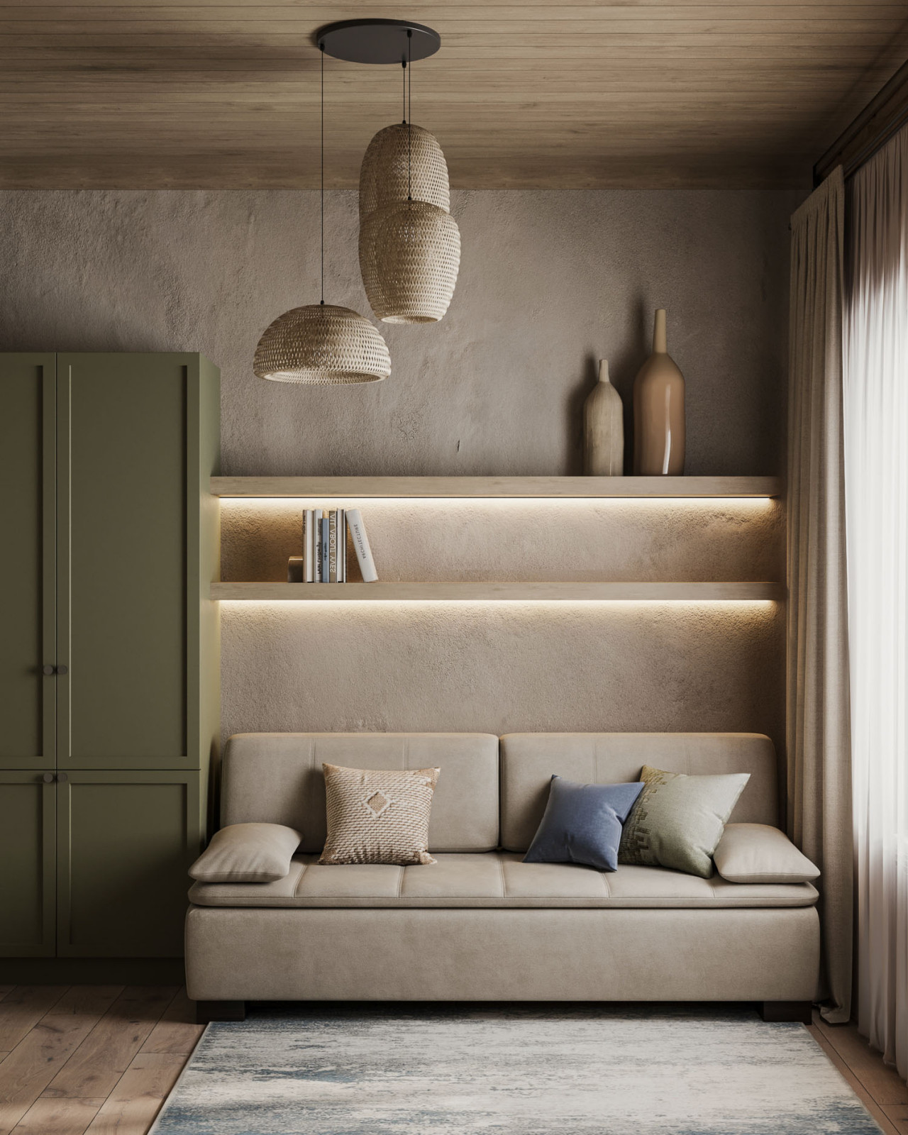 Интерьер деревянного загородного дома в Нижних Сергах