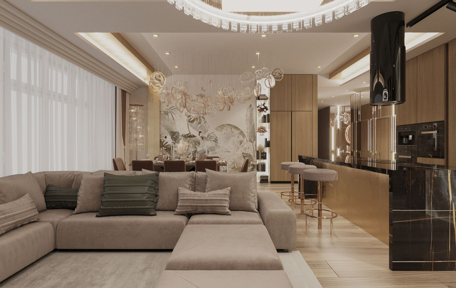 6-Room Apartment Design With 240 m² Floor Area