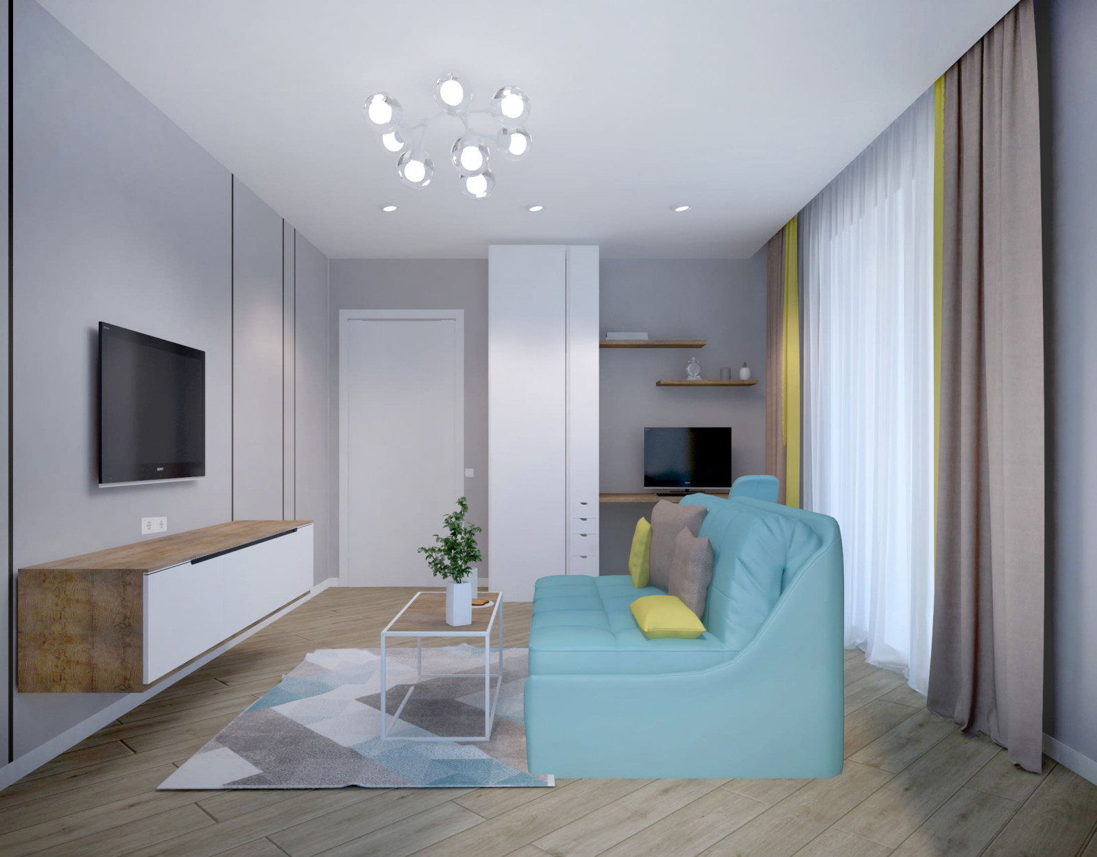 Обложка проекта: Солнечные гостиная и детская