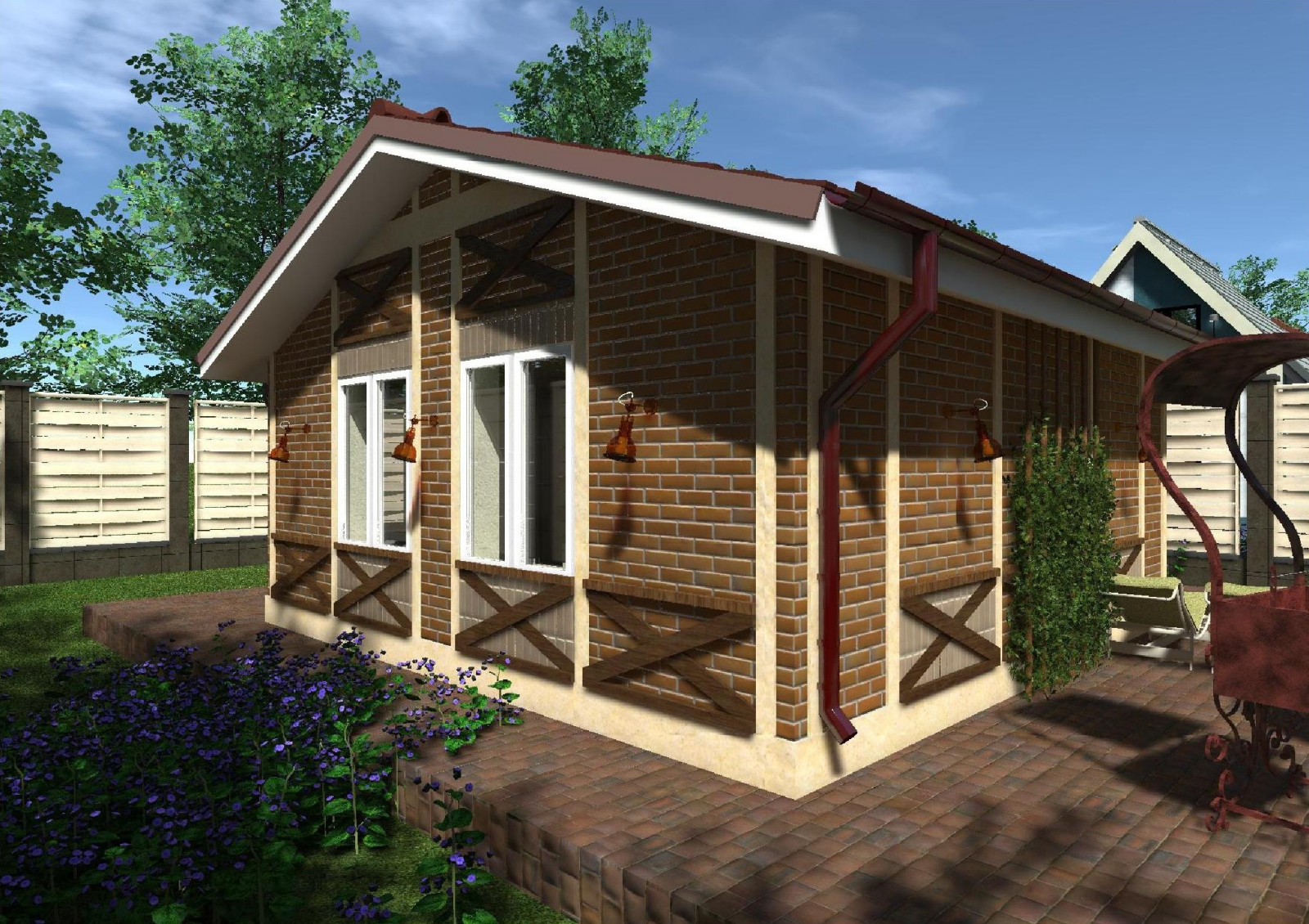 Обложка проекта: Дачный дом 6х6 из газобетона под ключ