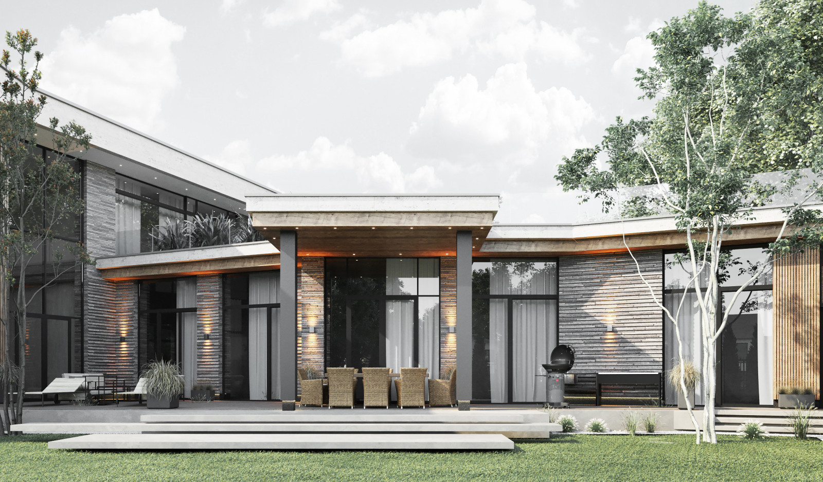 Архитектурный проект коттеджа 600м в КП Президент