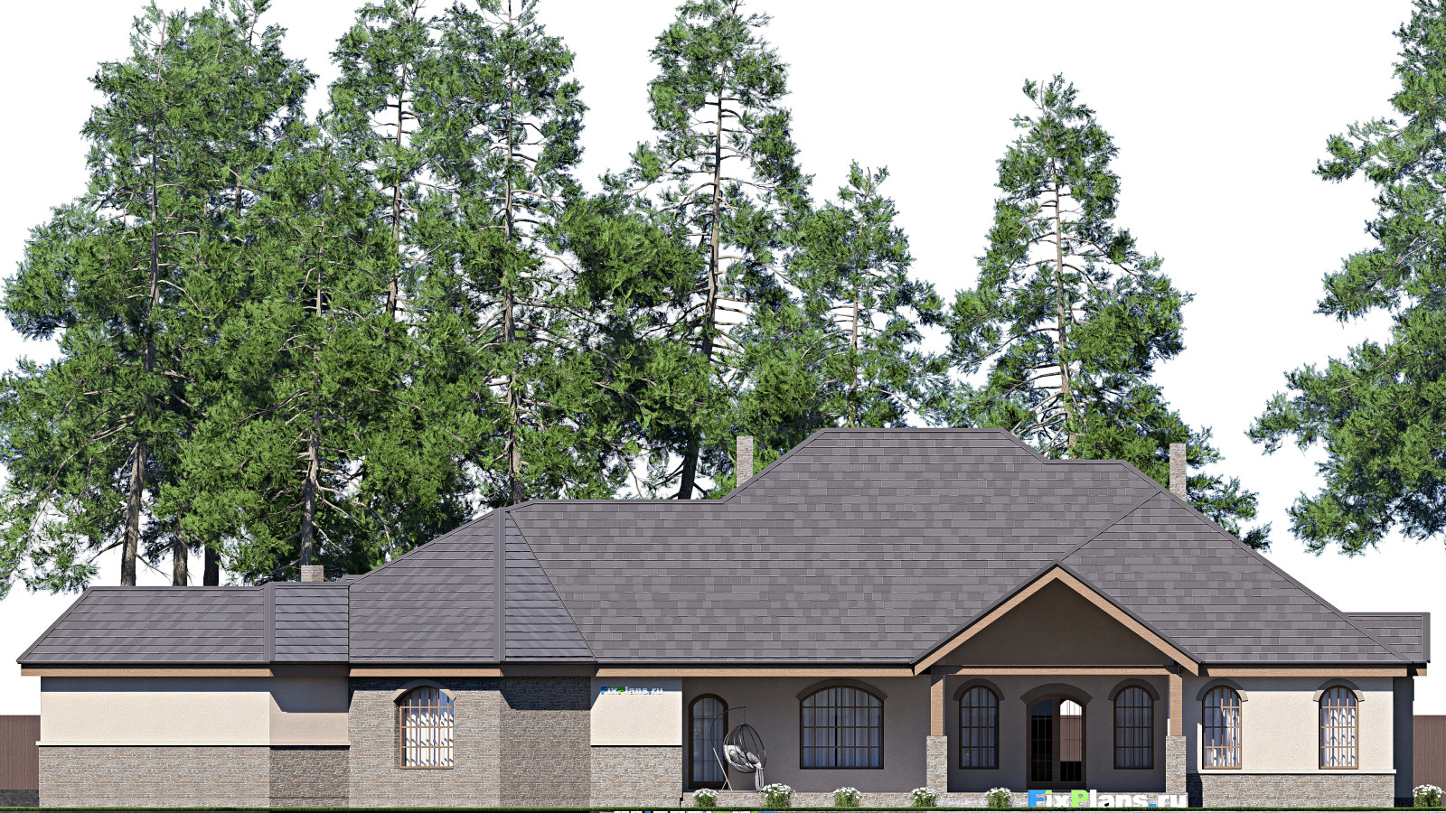 Проект одноэтажного дома 34х26м S428м2 F-17216