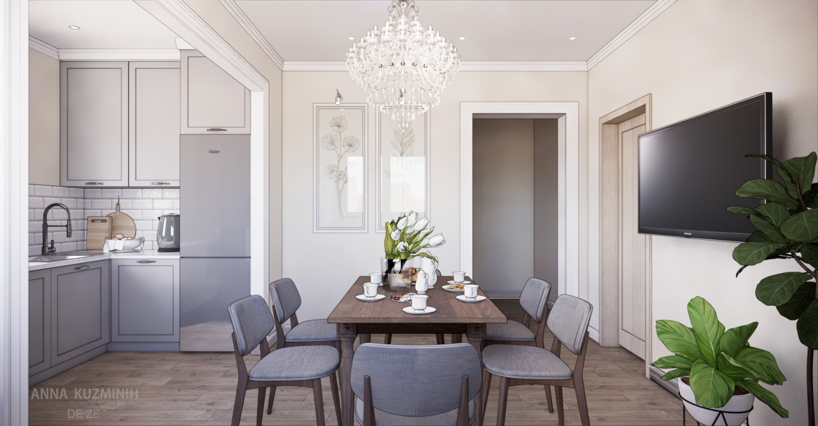 Частный дом. Кухня-столовая