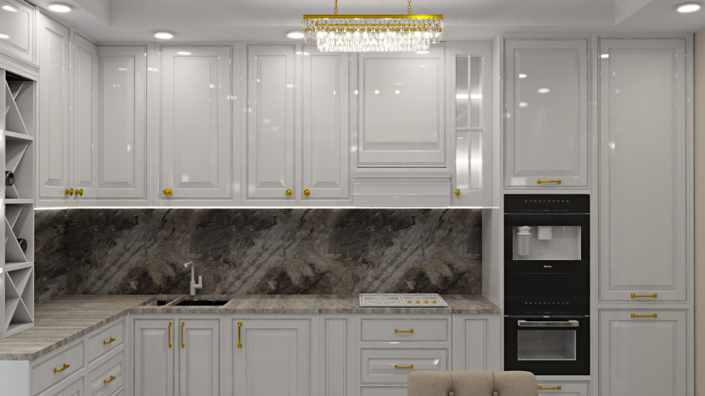 Проект кухни-гостиной и мастер ванной в частном доме