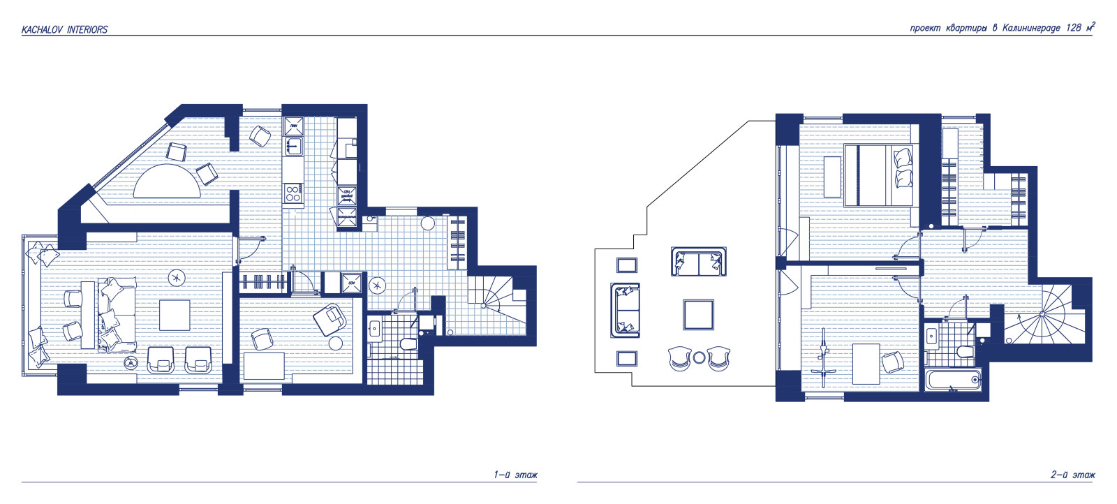 Обложка проекта: Двухуровневая квартира 128 м