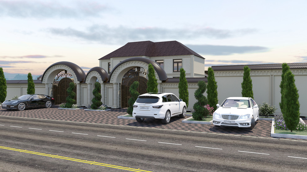 частный дом дизайн проект двора и прилегающей территории