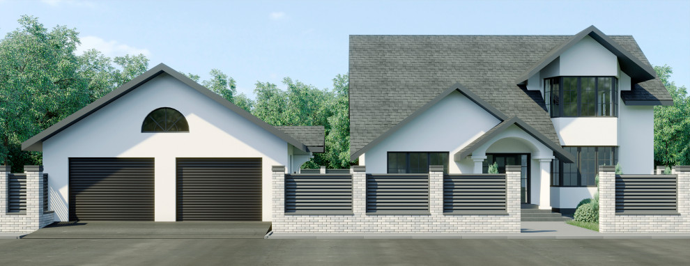 Обложка проекта: Архитектурный проект загородного дома и бани