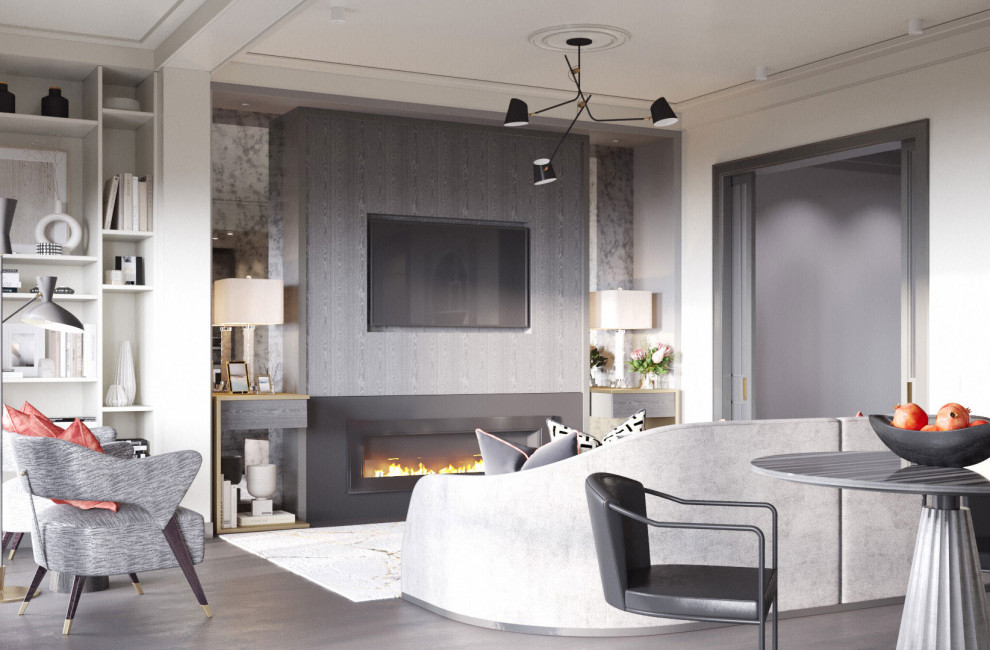 Монохромный интерьер с яркими акцентами