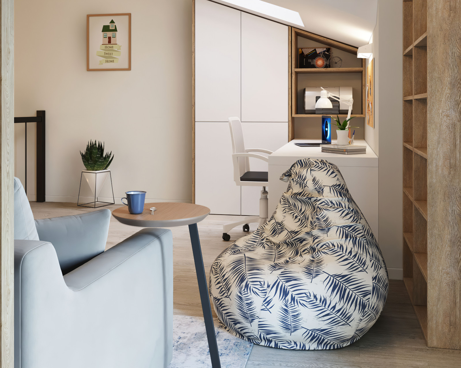 Мансардный этаж для молодой девушки