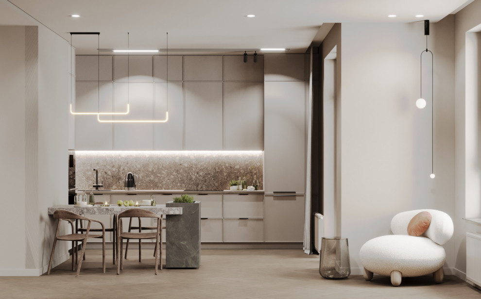 Двух комнатная квартира в стиле эко минимализм. 2023-24 г