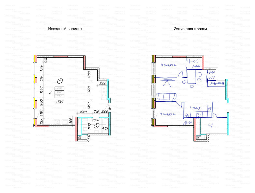 Идеи перепланировки для двухкомнатных квартир
