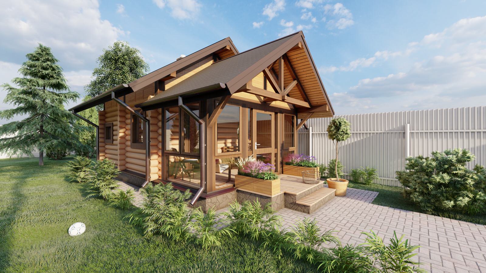 Обложка проекта: Баня с верандой в н.п. Кульсеитово