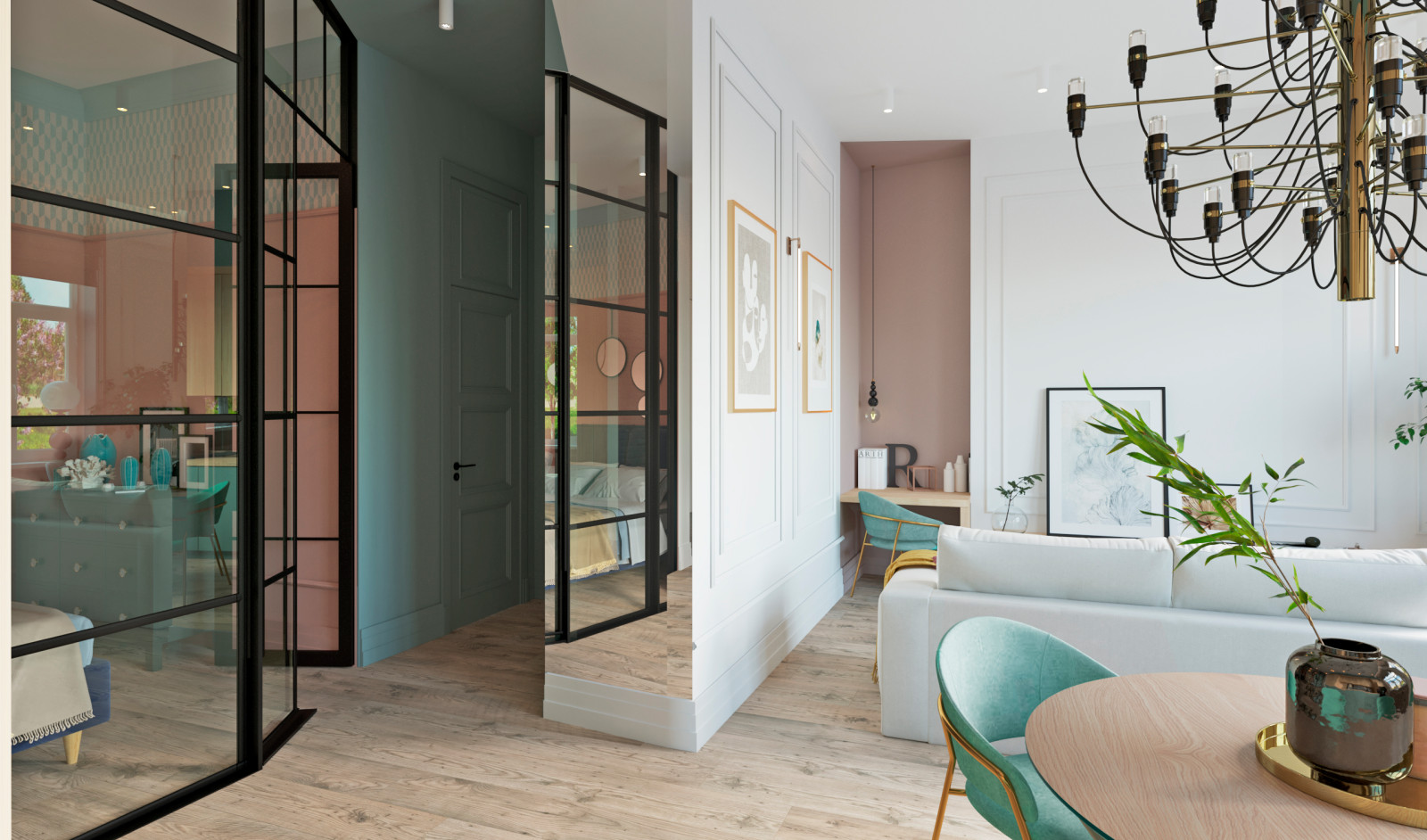 Квартира с потолками 3.4 м для молодой пары