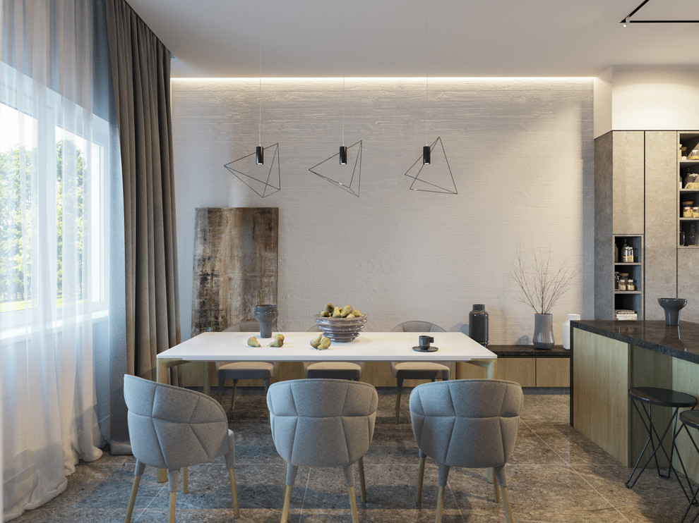 Интерьер кухни-гостиной на ул. Римской в г. Хабаровске