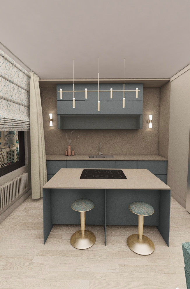 Обложка проекта: 3-х комнатная квартира .Бирюза.