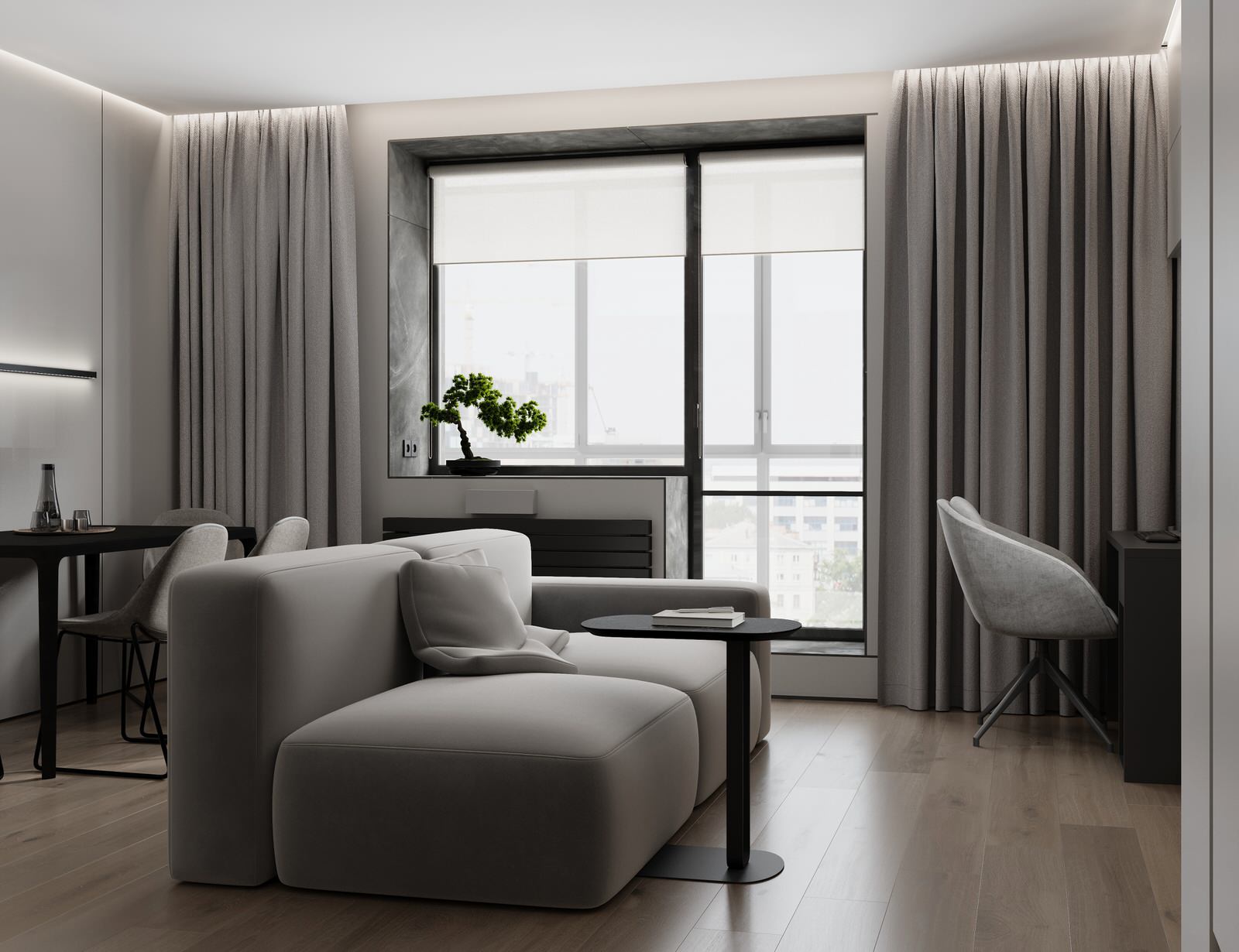 Студия в стиле минимализм ЖК Дом на Анри