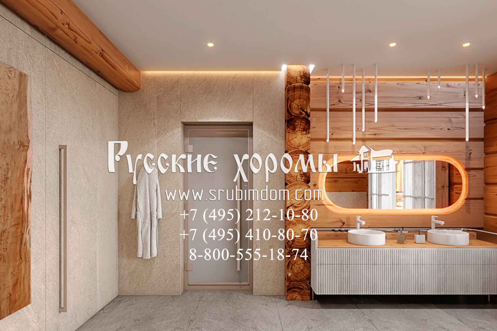 Ванная в кедровом доме