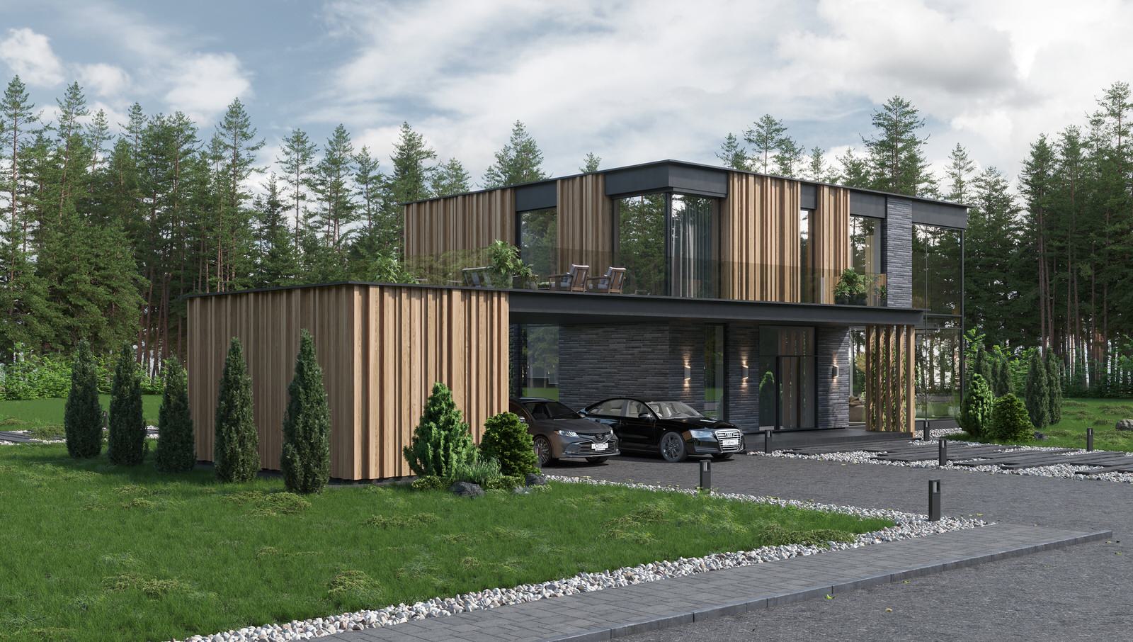 Дом в стиле минимализм 284 м.кв.