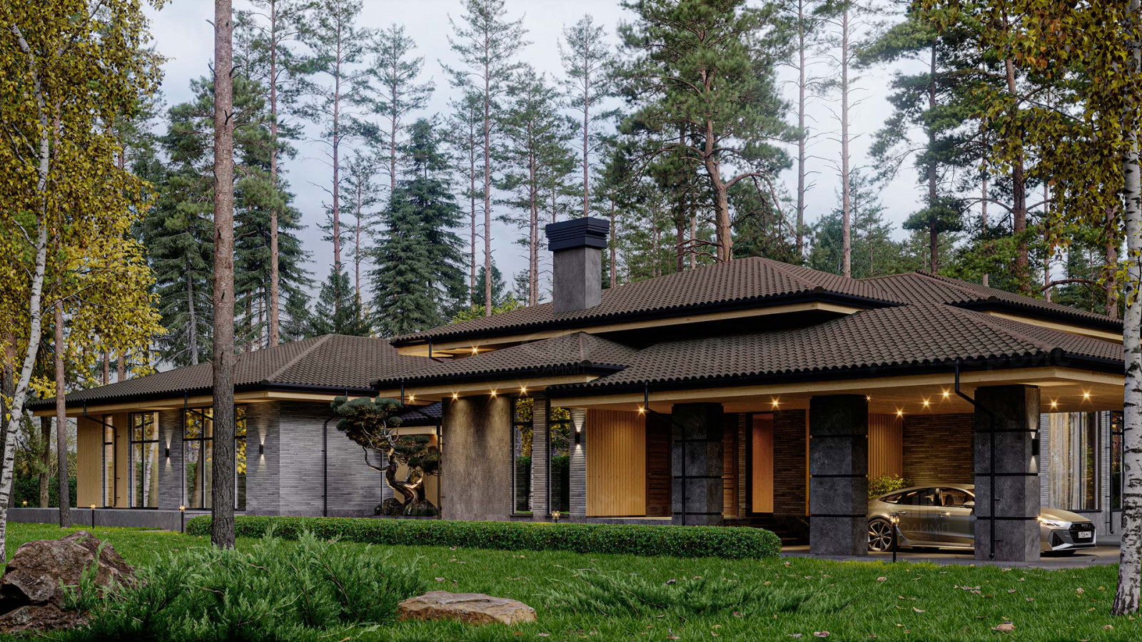 Одноэтажный дом с террасой «Корвин»