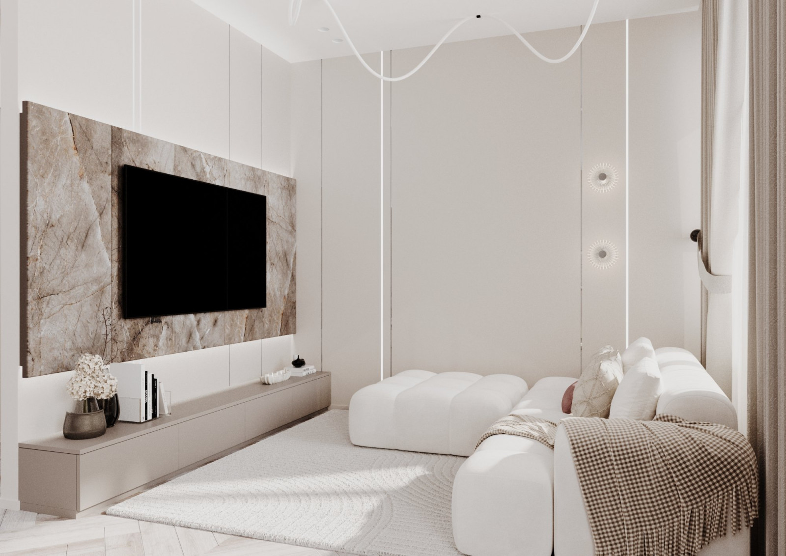 Дизайн интерьера трехкомнатной квартиры "ЖК Дежнев"