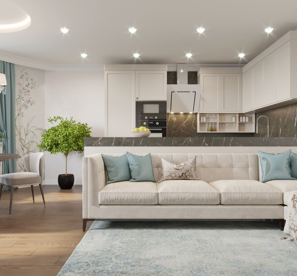 Обложка проекта: Дизайн однокомнатной квартиры в стиле современная классика