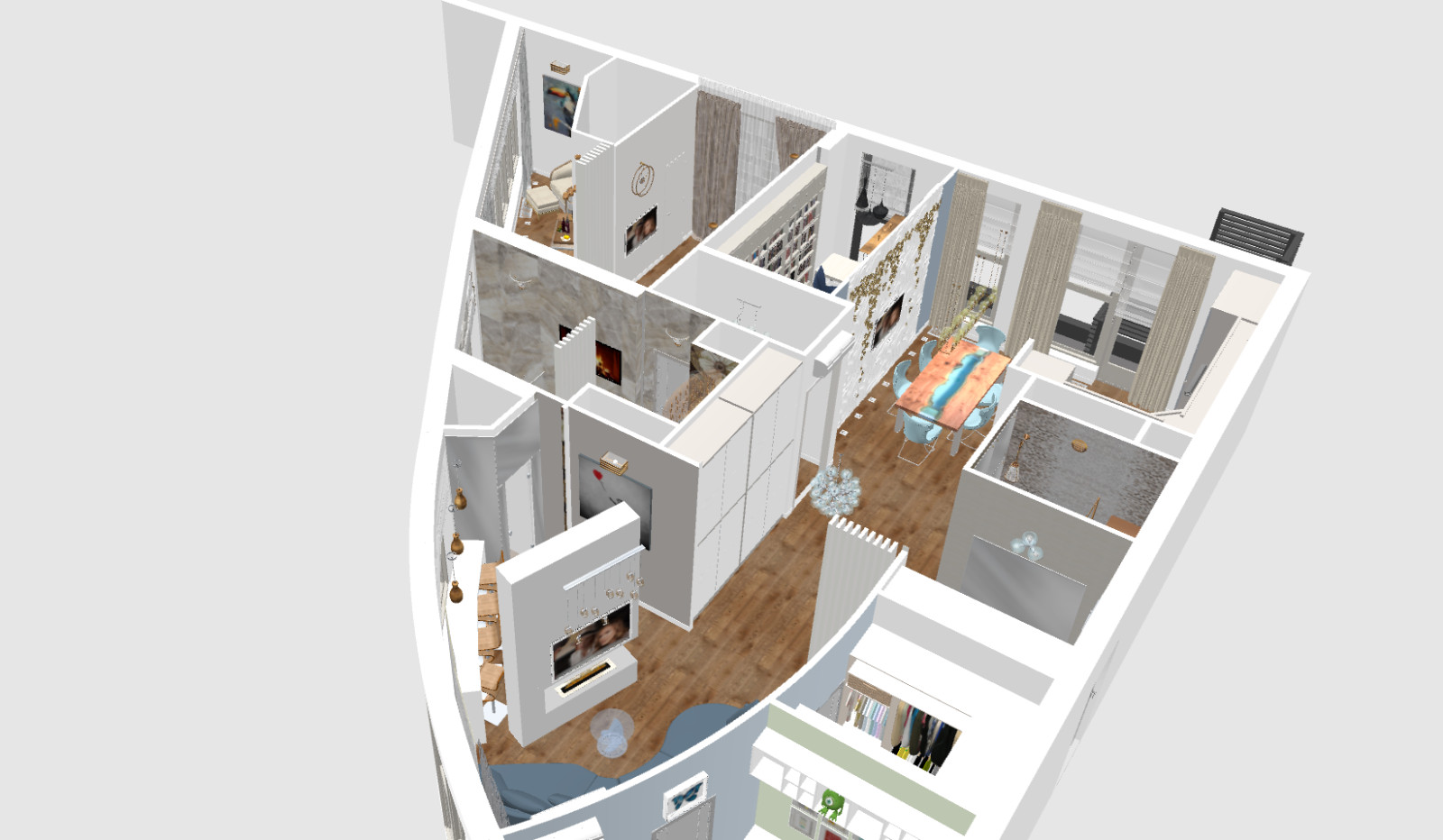 Новогорская Ривьера: квартира свободной планировки для супругов