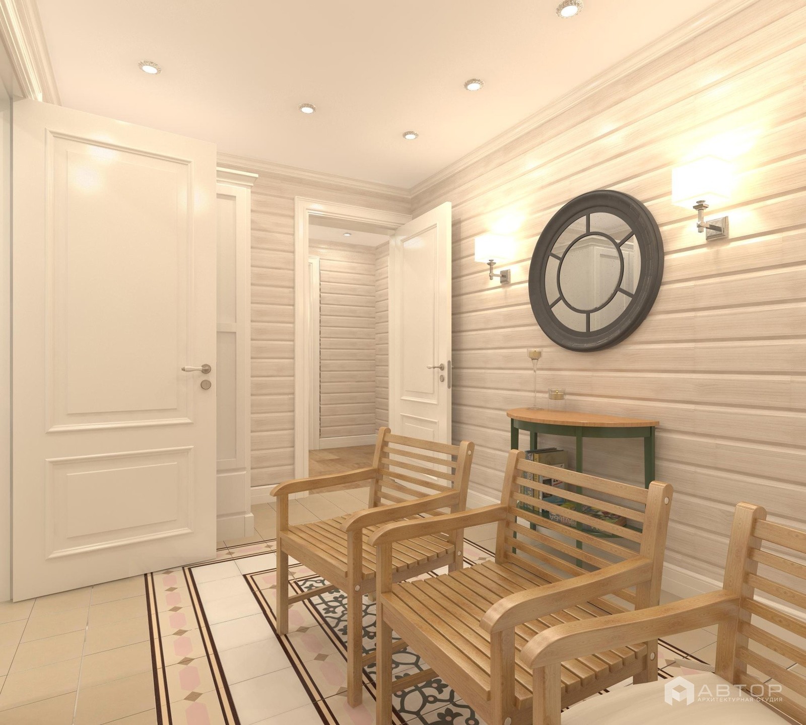 Одноэтажный загородный дом с баней