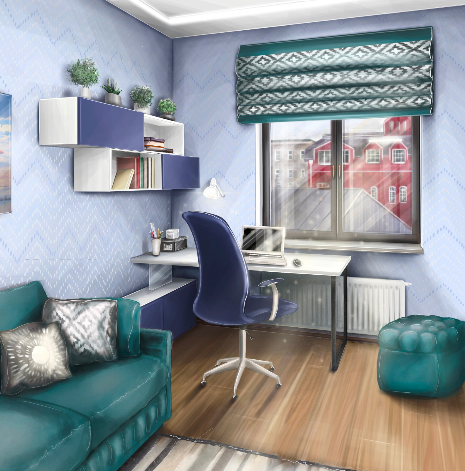 Та же детская через три года в новом цвете. Поменяли только чехлы.