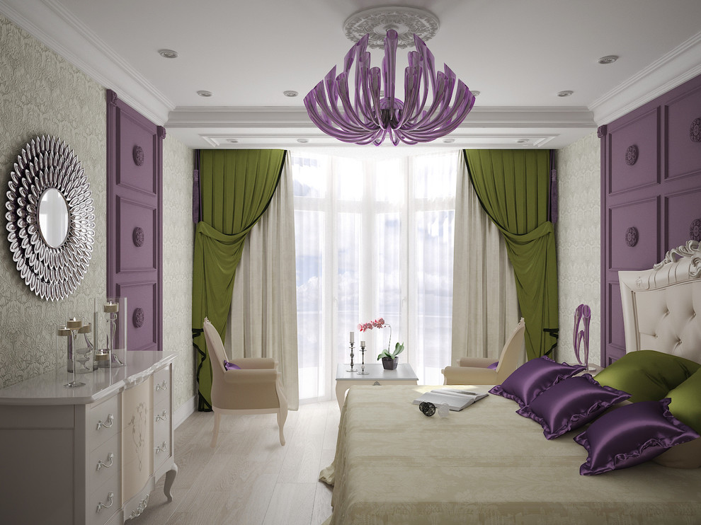 Спальня в оттенках фиолетового