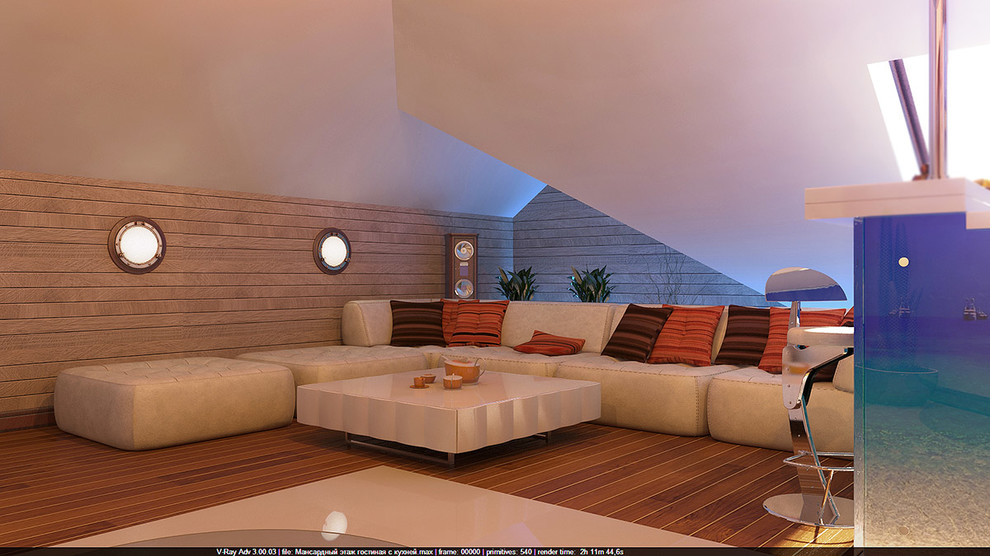 Интерьер мансардного этажа