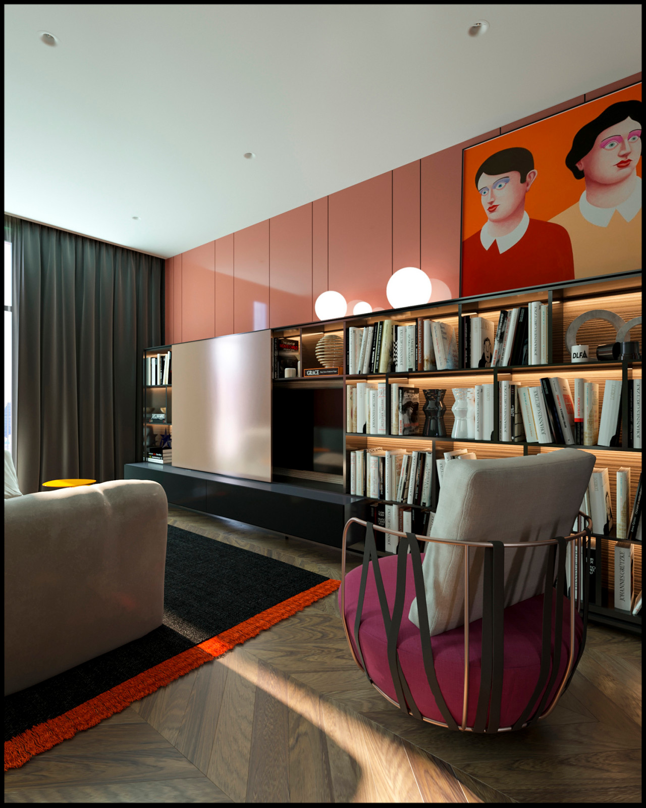 Интересная идея дизайна гостиной в ЖК "ЗИЛАРТ"