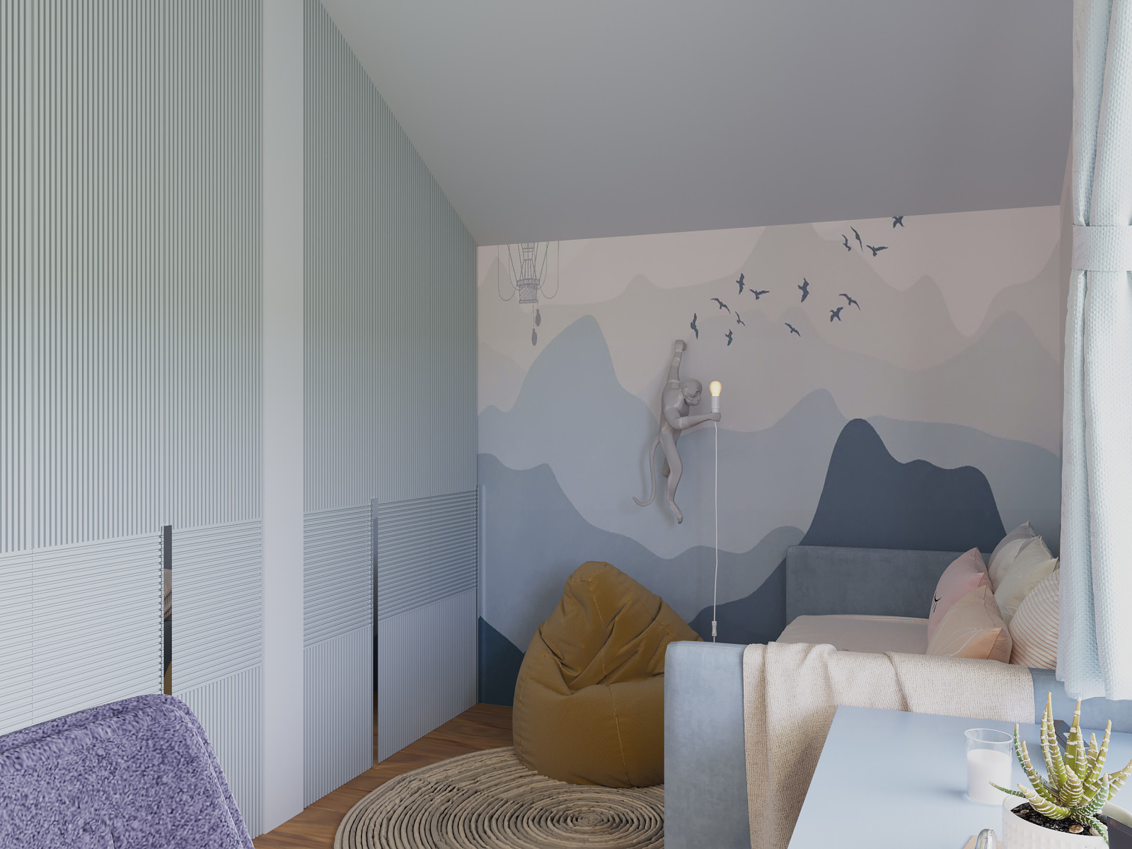 Современный загородный дом. 2 этаж. Спальня, детские, ванная