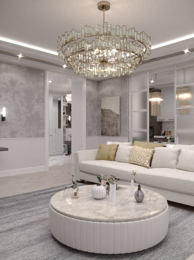 Обложка проекта: Гостиная, арт деко, современная классика