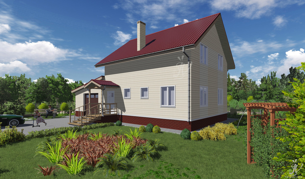 Эскизный проект индивидуального двухэтажного жилого дома в Сергиево-Посадском ра