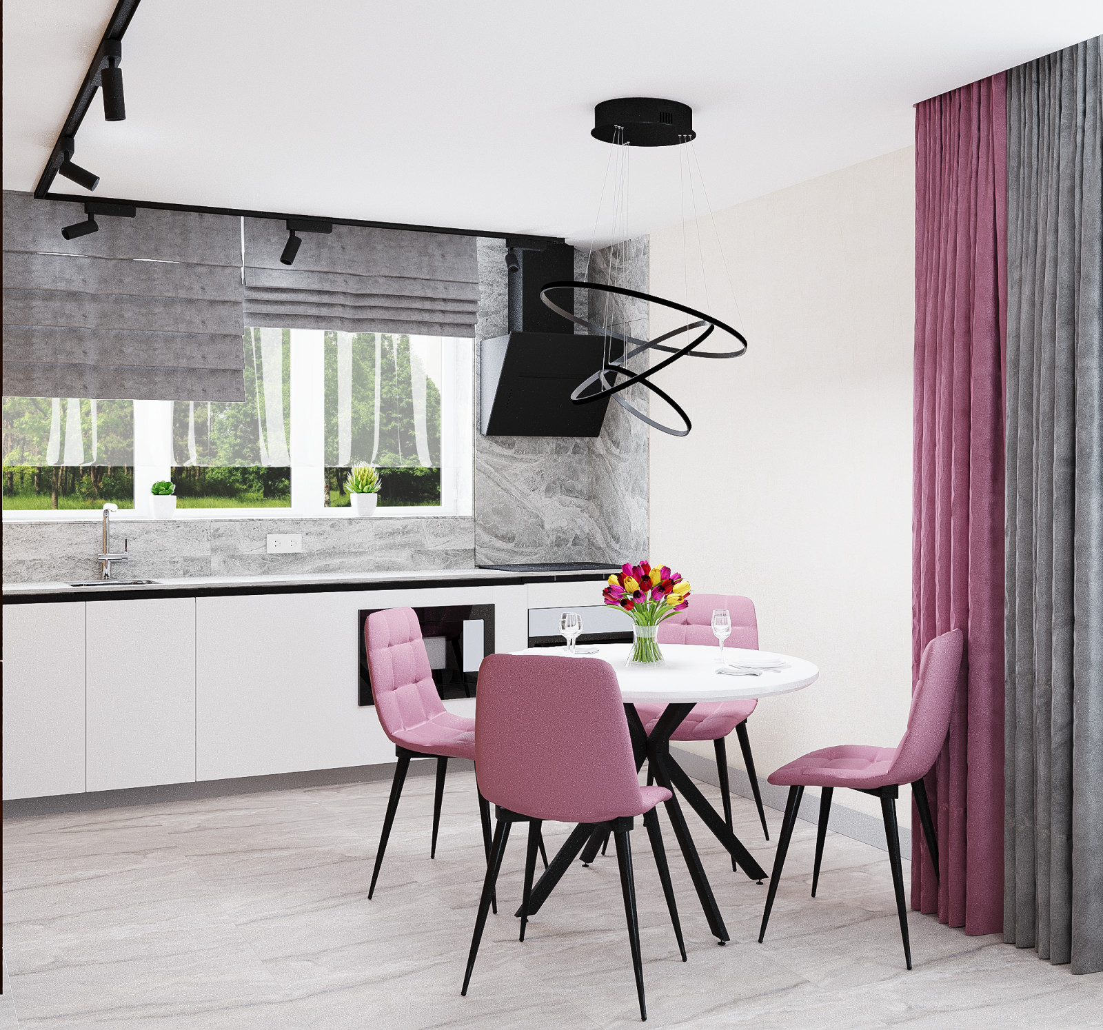 учебный проект. 1-й этаж частного дома для проживания 2 человек и собаки.