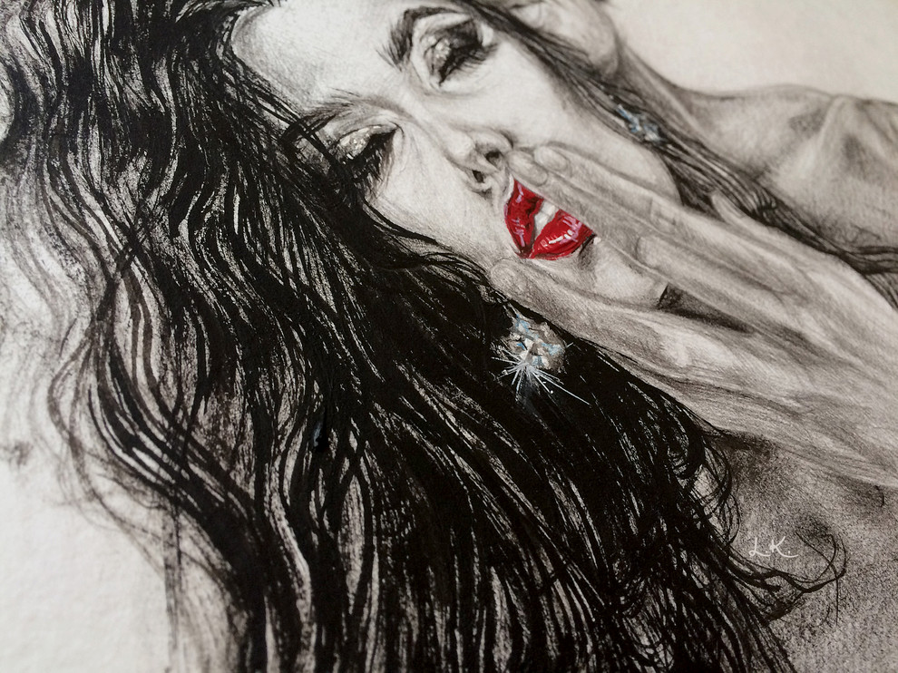 Черная гуашь; «сухая кисть»