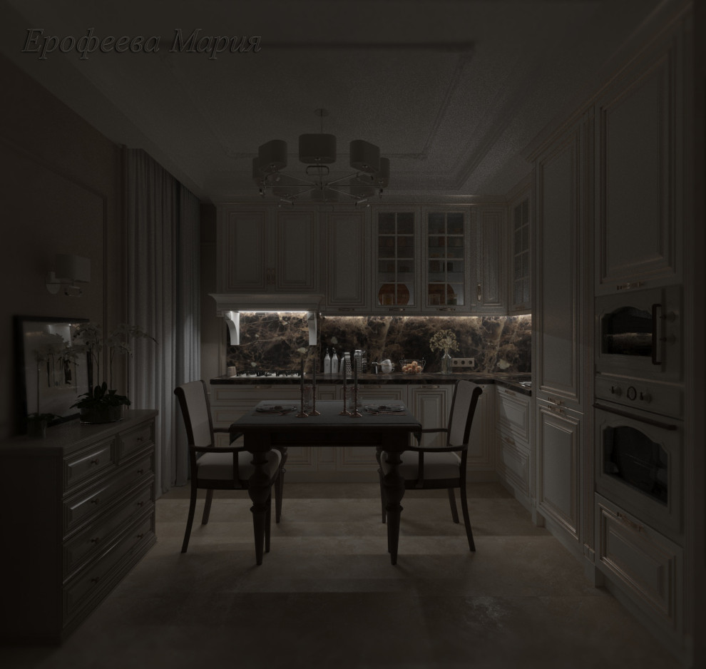 Концепция и проект квартиры-студии. Метраж-25 м.кв.Стиль-неоклассика. Рассчитан