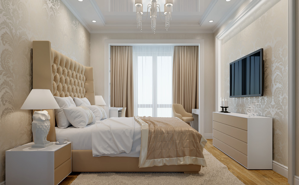 Обложка проекта: Спальная комната в бежевых тонах