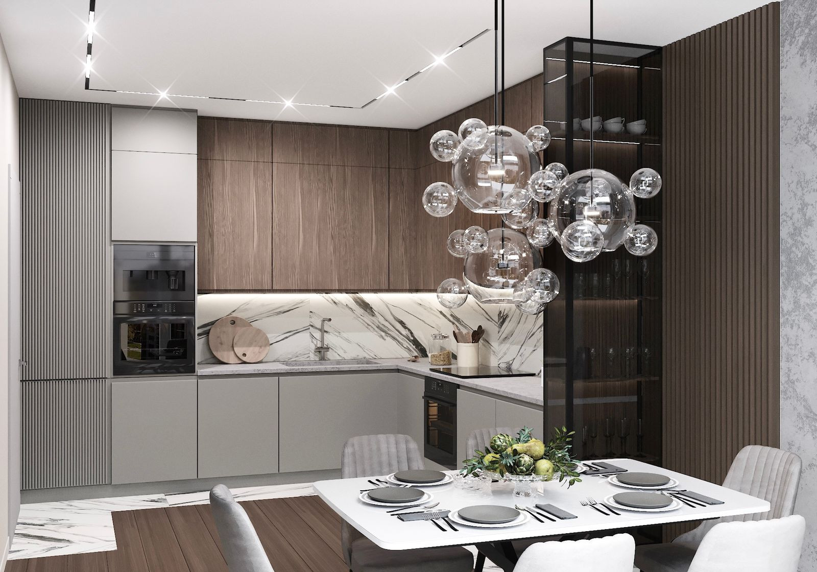 "Магия серого". Квартира 58 кв.м в ЖК "VITALITY", Москва