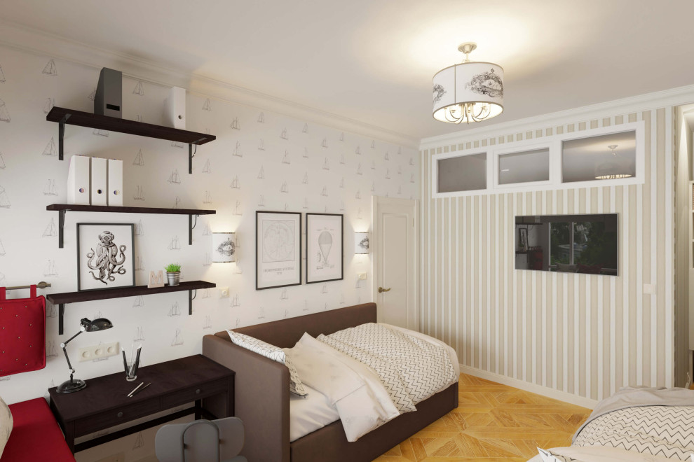 Двухкомнатная квартира 61м2 в ЖК "Соколиный форт" в стиле неоклассика