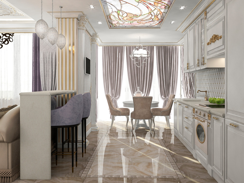 Обложка проекта: Визуализации кухни-гостиной. ЖК Изумрудный. (несколько вариантов).