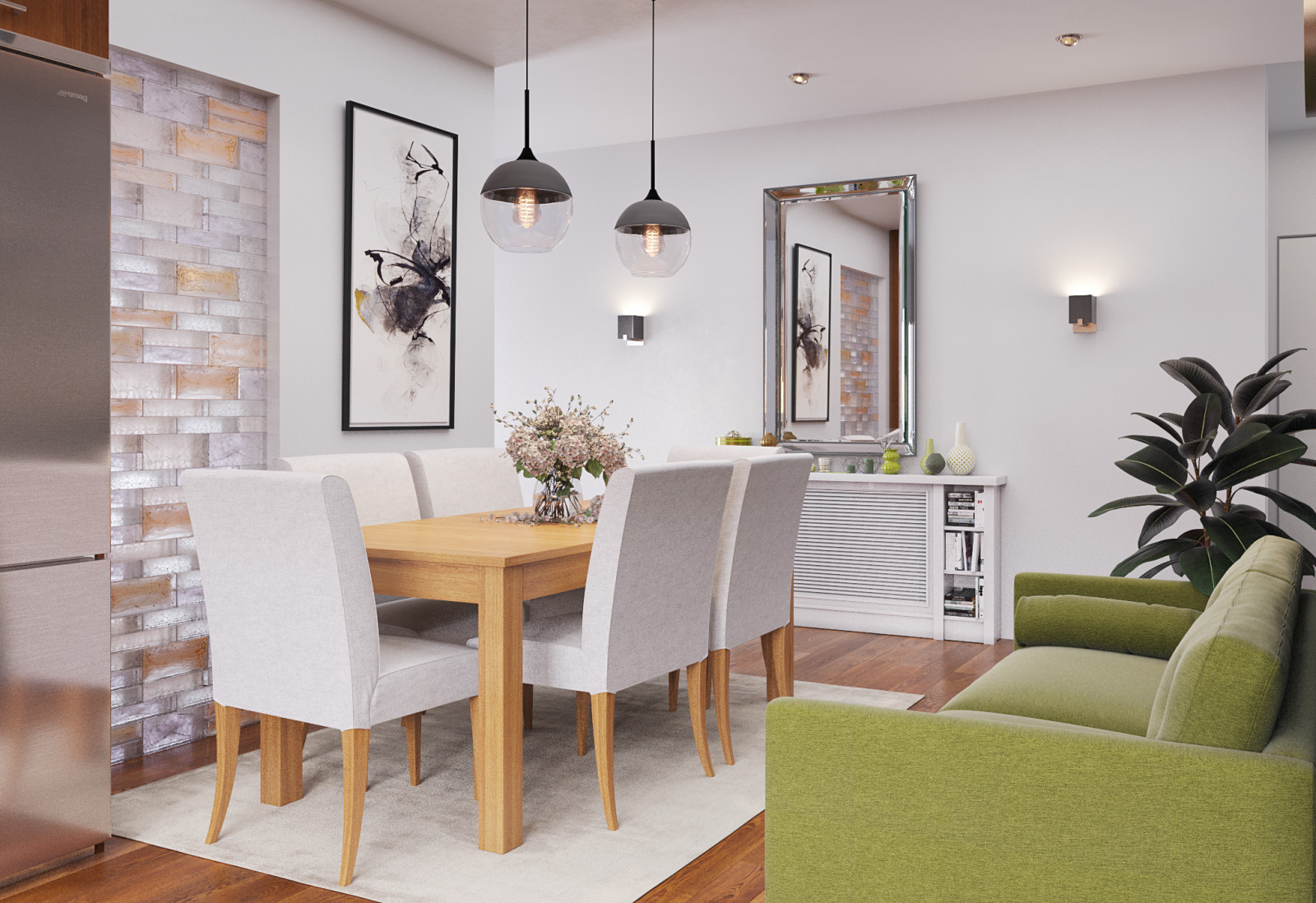 Кухня-столовая в загородном доме